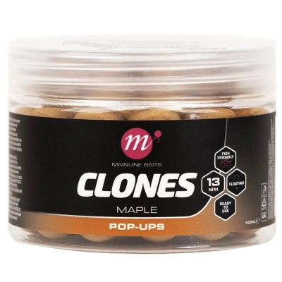 Mainline plovoucí boilies clones pop ups 13 mm 150 ml maple