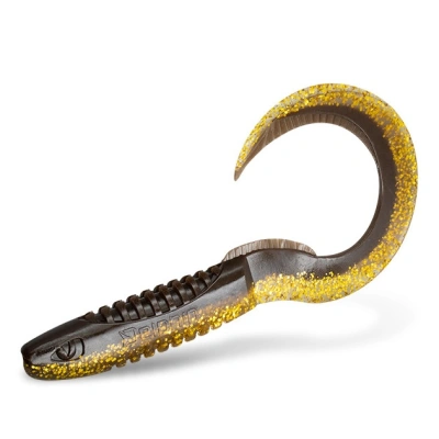 Delphin gumová nástraha twistax  eel tail uvs mud gold 5 ks - 15 cm