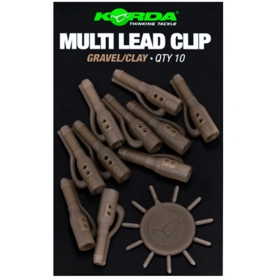 Korda závěsky multi lead clip - gravel/clay
