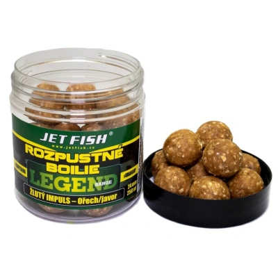 Jet fish rozpustné boilie legend range 250 ml 24 mm - žlutý impuls ořech javor