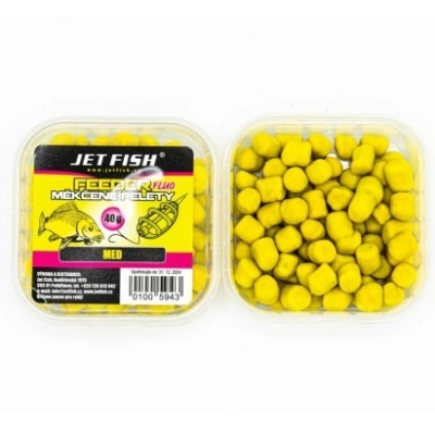 Jet fish fluo měkčené pelety 40 g - med
