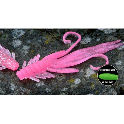 Redbass gumová nástraha nymfa pink g uv color- l 80 mm