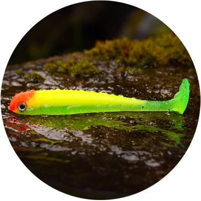 Redbass gumová nástraha ripper swimmer slim fluo green rh uv - s 70 mm