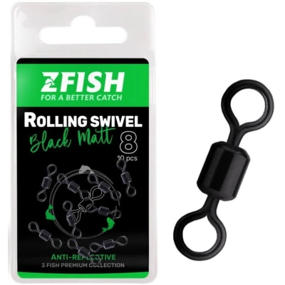 Zfish obratlík rolling swivel black matt vel 8 nosnost 28 kg