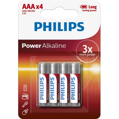Philips Baterie Powerlife mikrotužka LR03 AAA 4ks