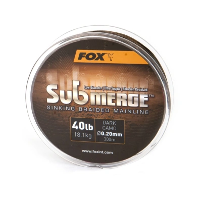Fox Pletená šňůra Submerge Dark Camo Sinking Braid - 0,16mm / 11,3kg / 300 m