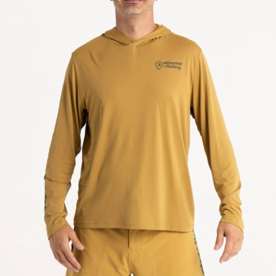 Adventer & fishing Funkční hoodie UV tričko Sand - S