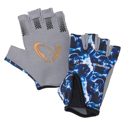 Savage gear rukavice marine half glove sea blue - m